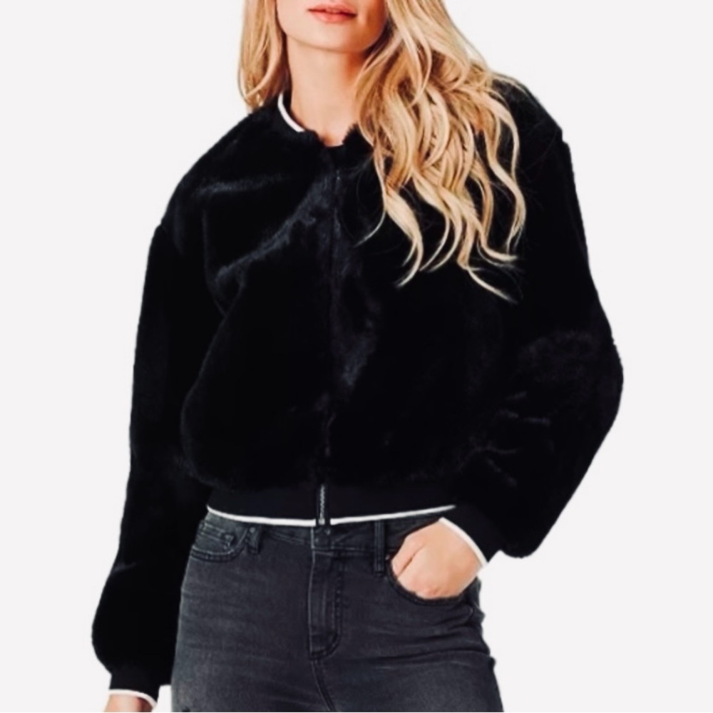 Jessica Simpson Faux Fur Bomber Style Jacket